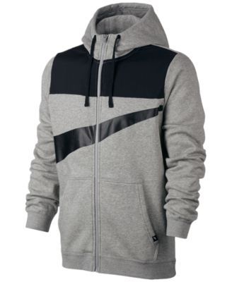 mens nike sportswear hybrid full zip fleece hoodie
